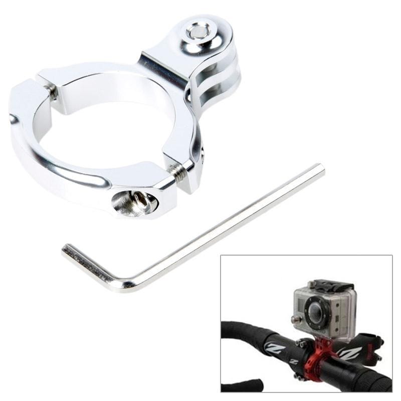 TMC HR87 Bike Aluminum Handle Bar Standard Mount for GoPro HERO6 /5 /5 Session /4 Session /4 /3+ /3 /2 /1, Xiaoyi and Other Action Cameras, Internal Diameter: 31.8mm (Silver)