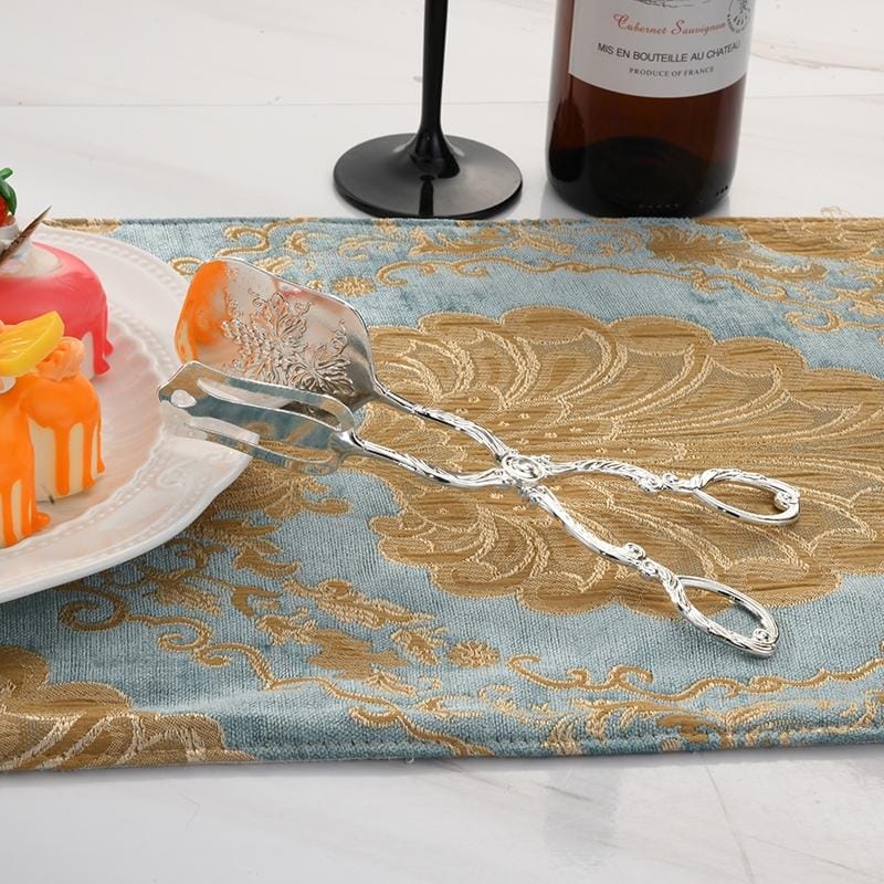 Retro Zinc Alloy Cutlery Cake Fruit Dessert Salad Clip (Square Head Silver Clip)