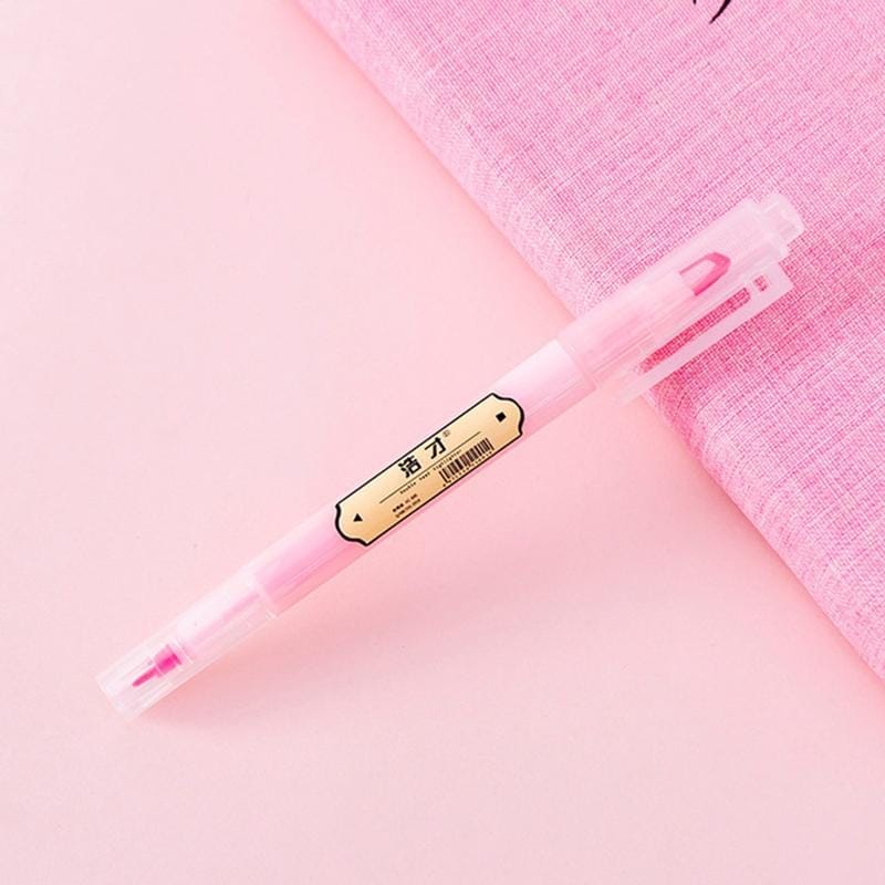 5 PCS Small Fresh Double-headed Color Fluorescent Tasteless Marker (Pink)