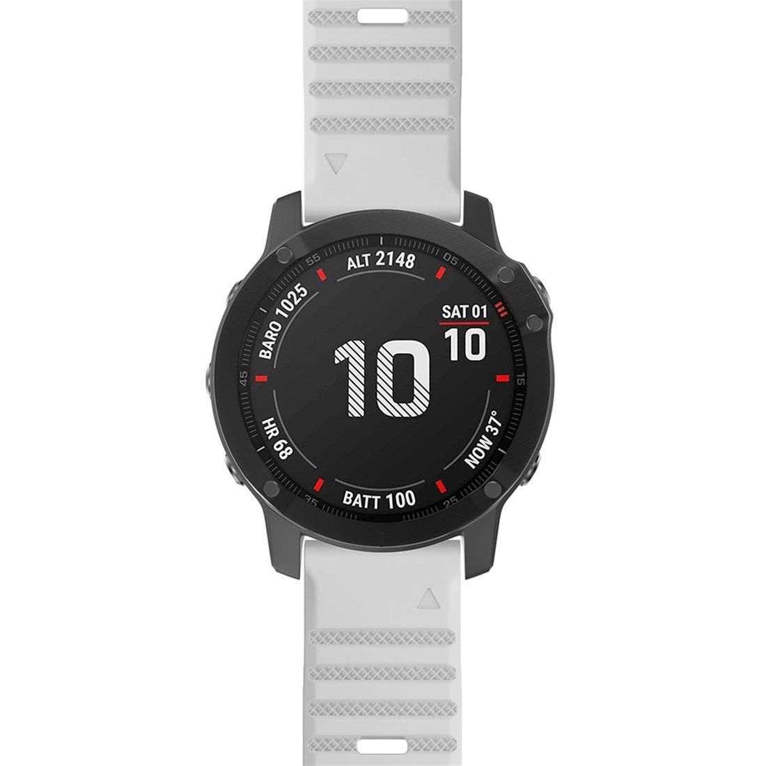 For Garmin Fenix 6 22mm Silicone Smart Watch Replacement Strap Wristband (White)