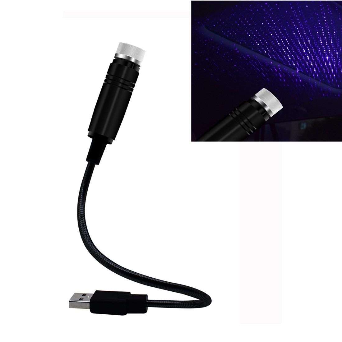 Car USB Star Dome Projector Hose Light, Constantly Bright Version (Purple Blue)