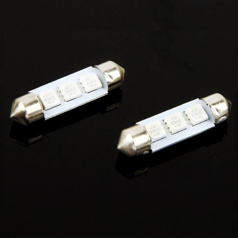 1 Pair 39mm White 3 LED 5050 SMD Car Signal Light Bulb (Style3)