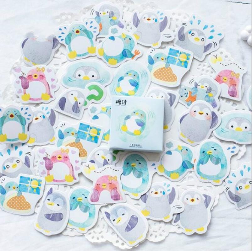 2 PCS Little Penguin Student Diary Decorative Seal