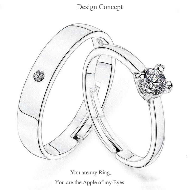 Fashion Romantic Wedding Ring Jewelry Cubic Zircon Ring Open Adjustable Jewelry (1 PC for Men)