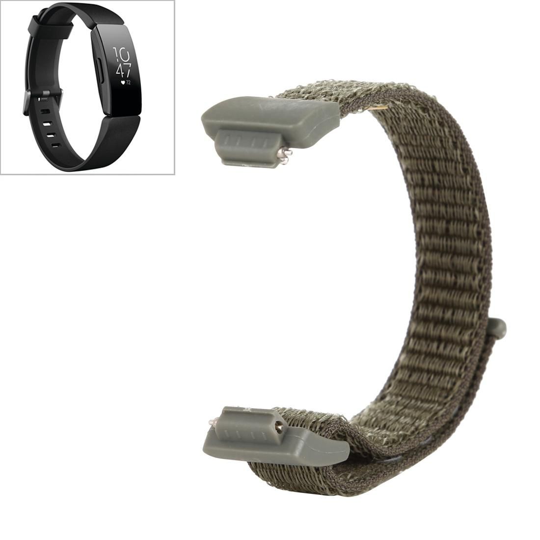 For Fitbit Inspire/ Inspire HR Nylon Watchband with Hook and Loop Fastener (Green)