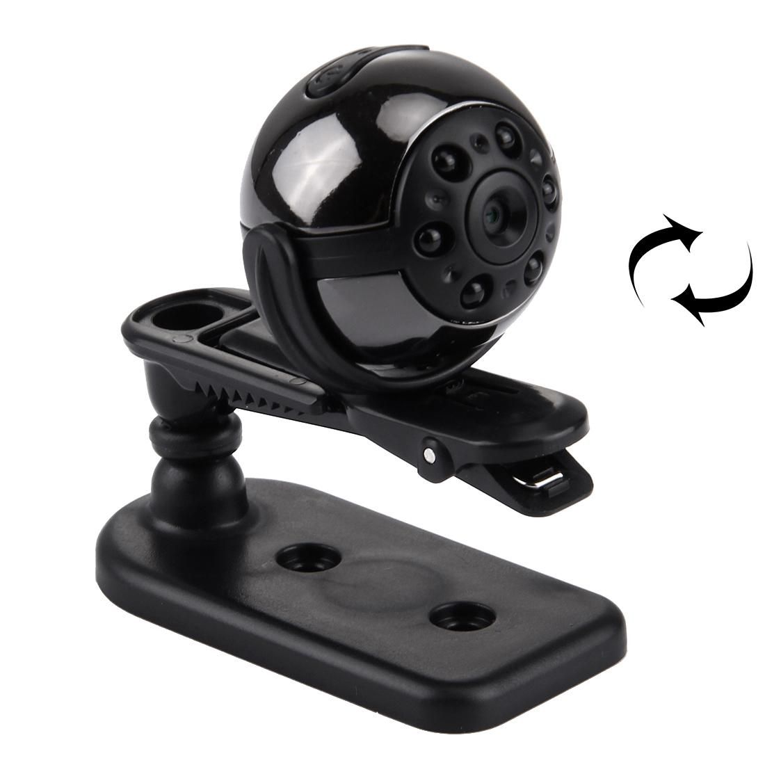 360 Degrees Rotating Full HD 1080P Mini DV Digital Video PC Camera Sport Action Camera Camcorder with Holder & Clip, Support TF Card & TV OUT Connection (Black)