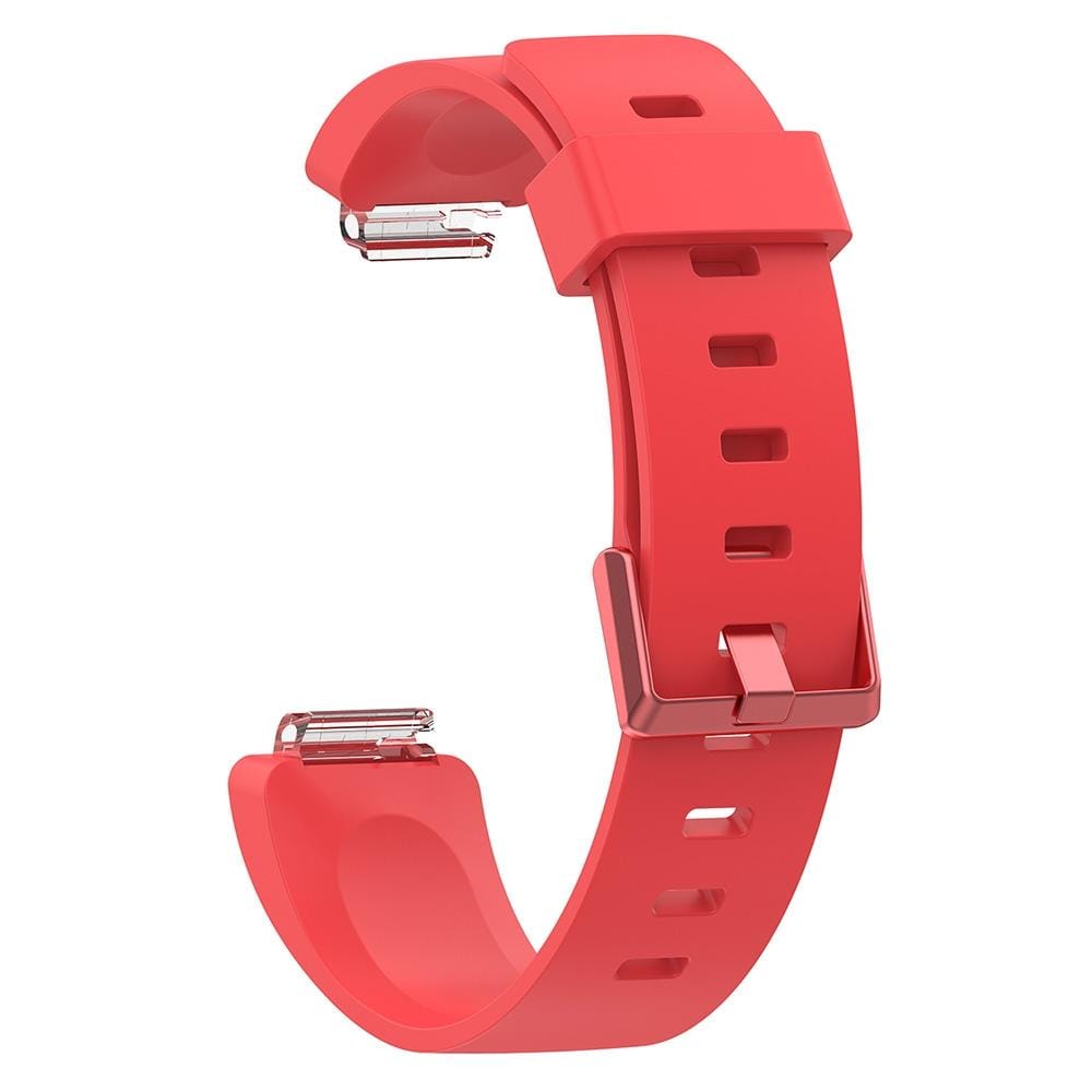 For Fitbit Inspire / Inspire HR Glossy Surface Silicone Replacement Wrist Strap Watchband, Size:L (Red)