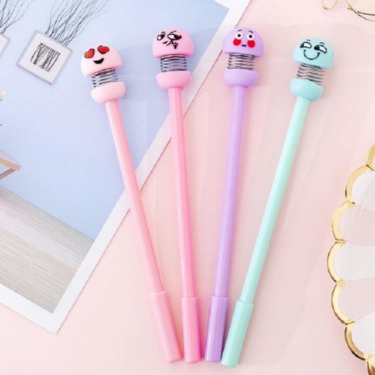 20 PCS Creative Expression Spring Doll Gel Pen Cartoon Bounce Doll Water Pen, Specification:Nib 0.38mm (Sinister Smile)