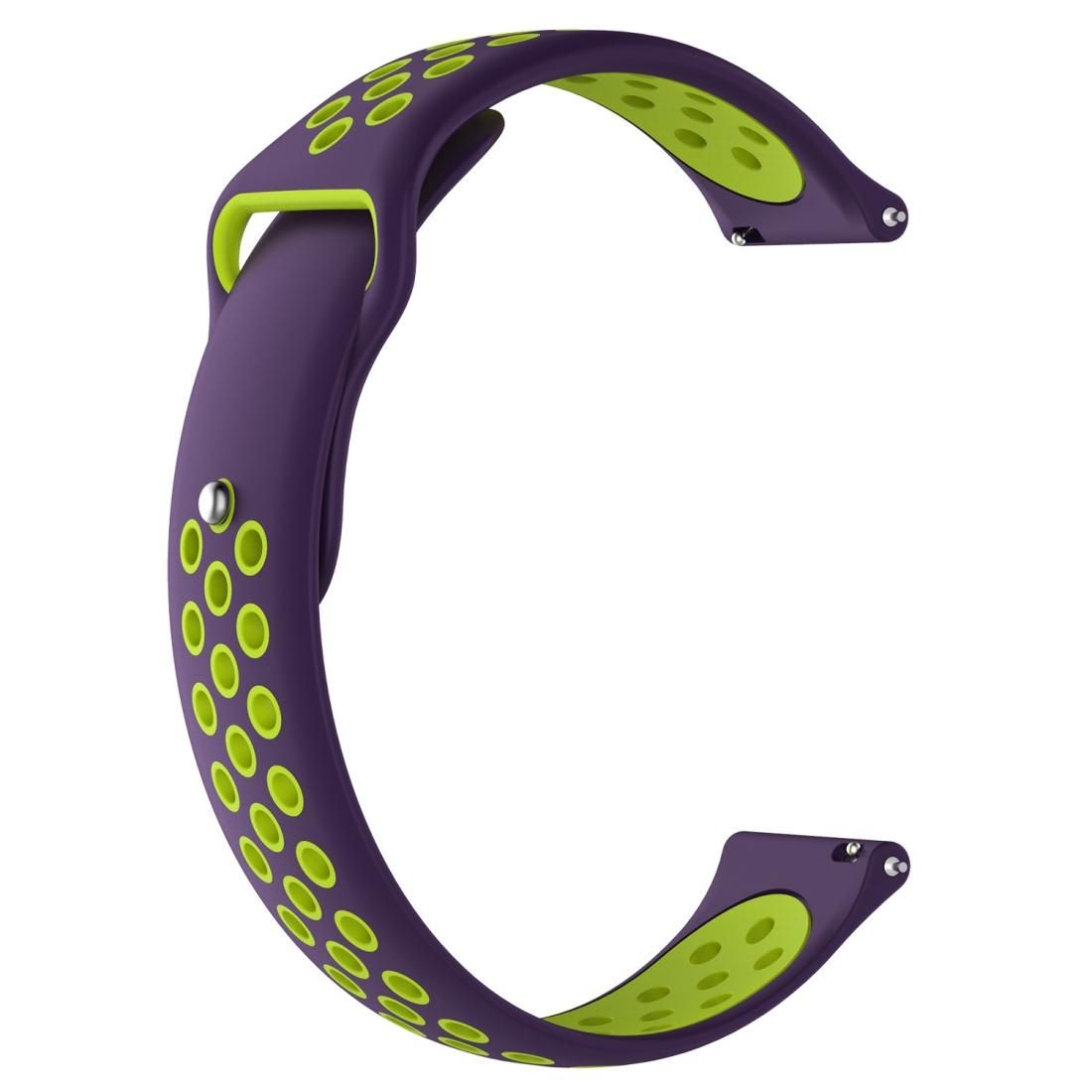 Double Color Wrist Strap Watch Band for Galaxy S3 Ticwatch Pro (Purple + Mint Green)