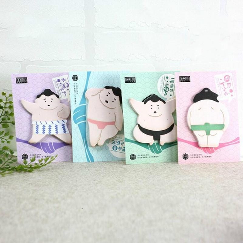 4 PCS Sumo Style Memo Pad Sticky Notes Memo Notepad School Office Supply, Random Color Delivery