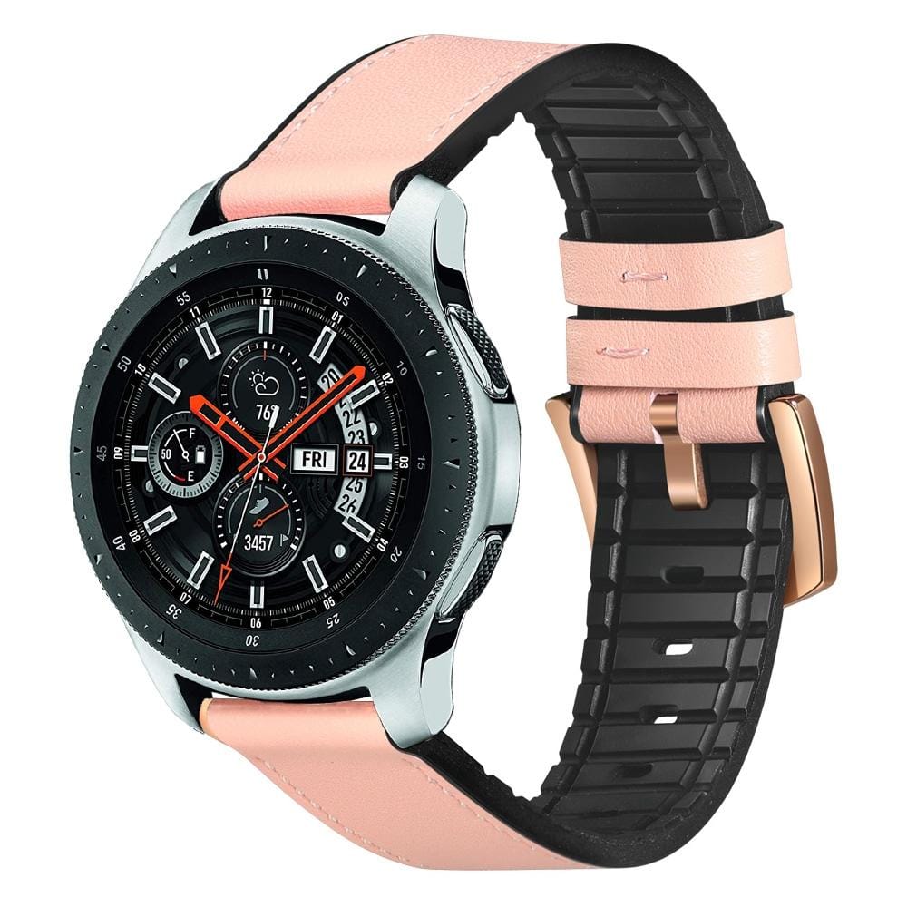 For Samsung Galaxy Watch Active 2 22mm Leather And Silicone Sports Band (Pink)