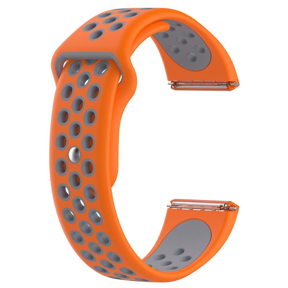For Fitbit Versa Two-tone Silicone Replacement Wrist Strap Watchband (Orange + Grey)