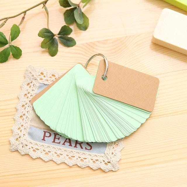 Notepad Reciting Note Book Writing Portable School Supply Loose-Leaf Mini Stationery Vocabulary Book (Green)