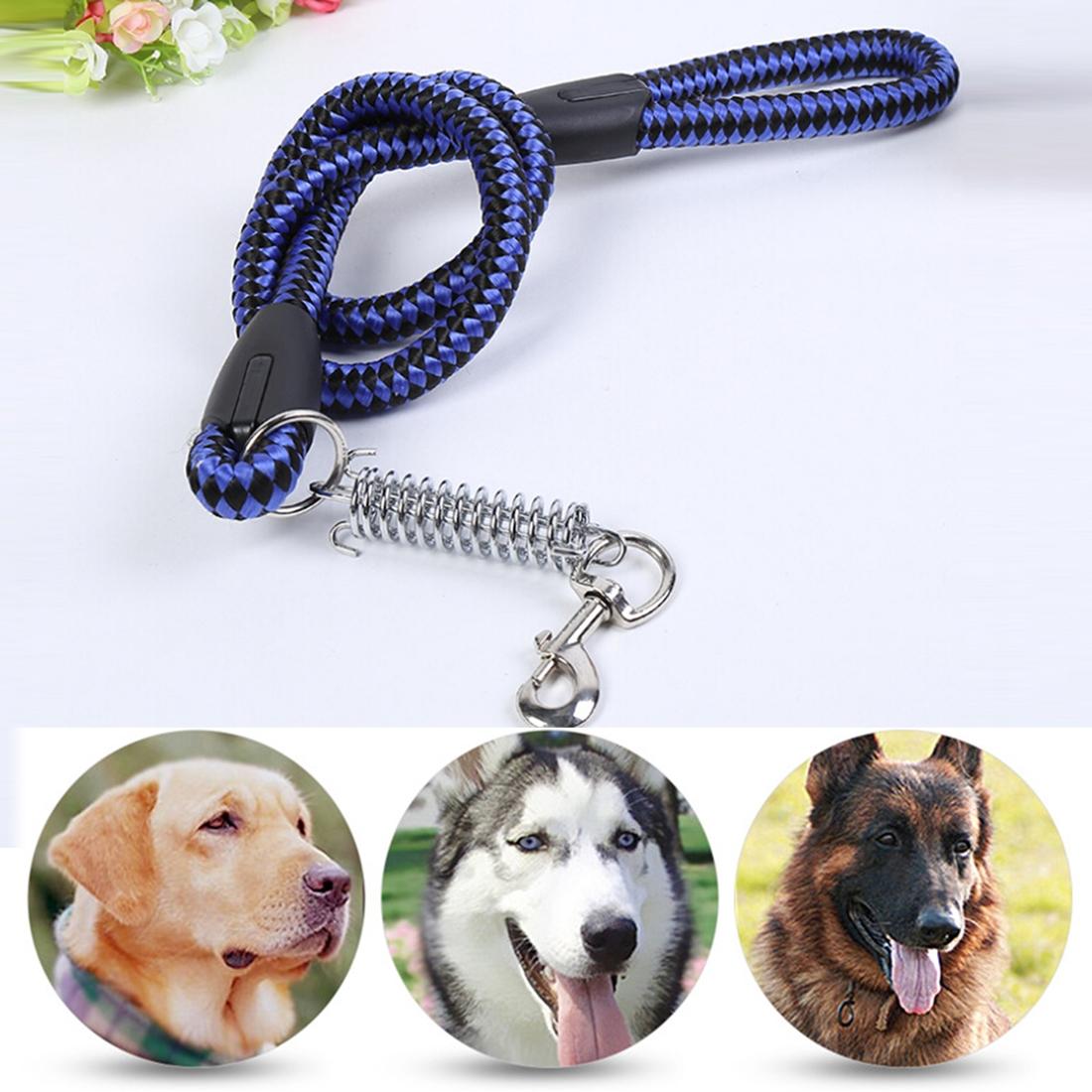 Pet Dogs PP Cruciferae Cushion Round Rope Nylon Neoprene Padding Pets Traction Lead Leash, Size: 1.8*120cm (Blue)