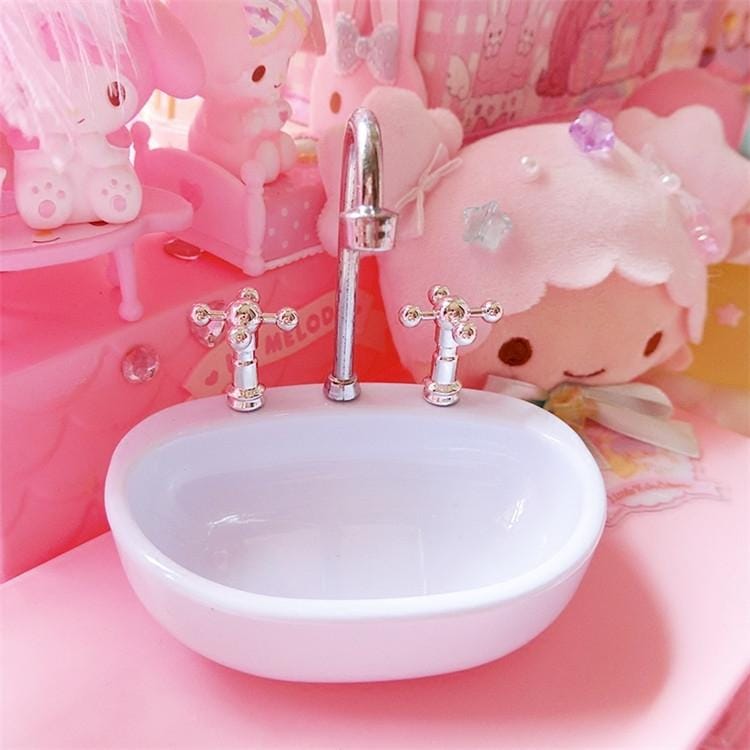 Cute Heart Mini Wash Basin Decoration Desk Jewelry Storage Box