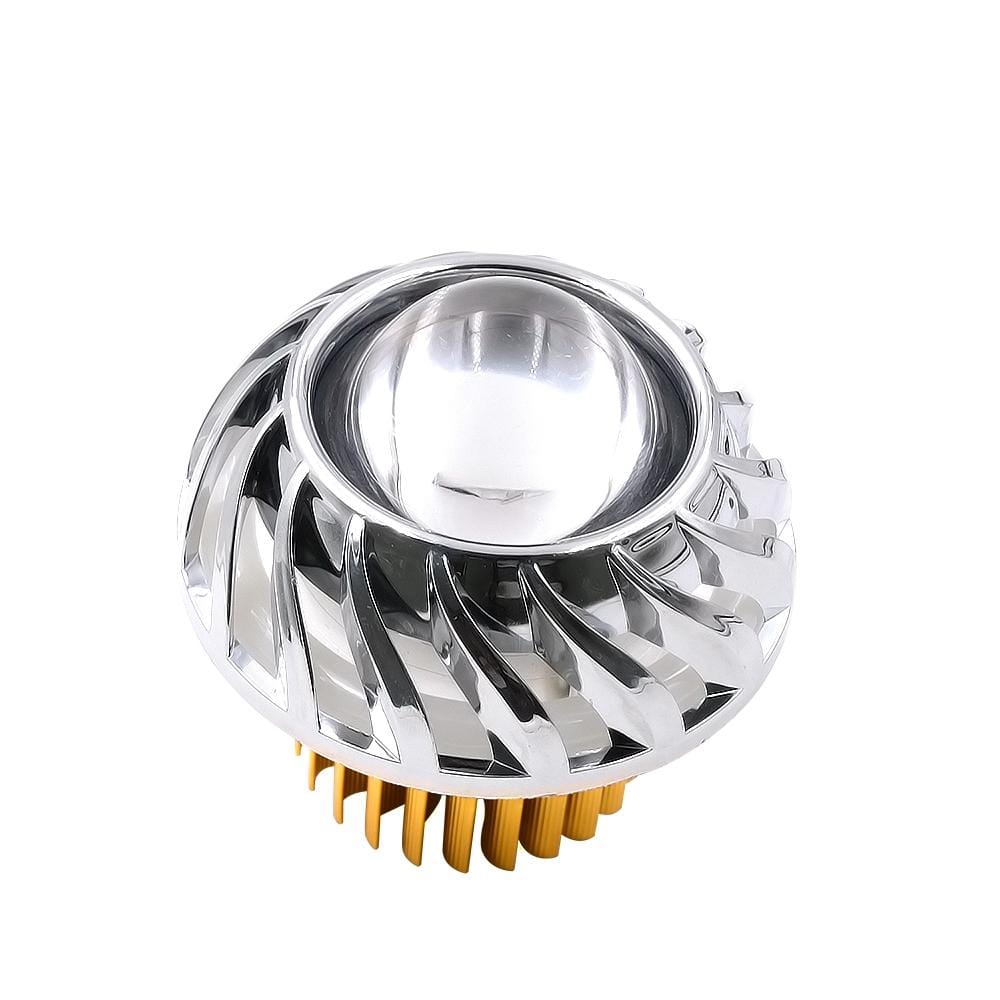 Motorcycle 30W DC 12V-85V LED Headlight with Whirlwind Angle Eyes Double Light Lens Built-in Devil Eye (Red Light)