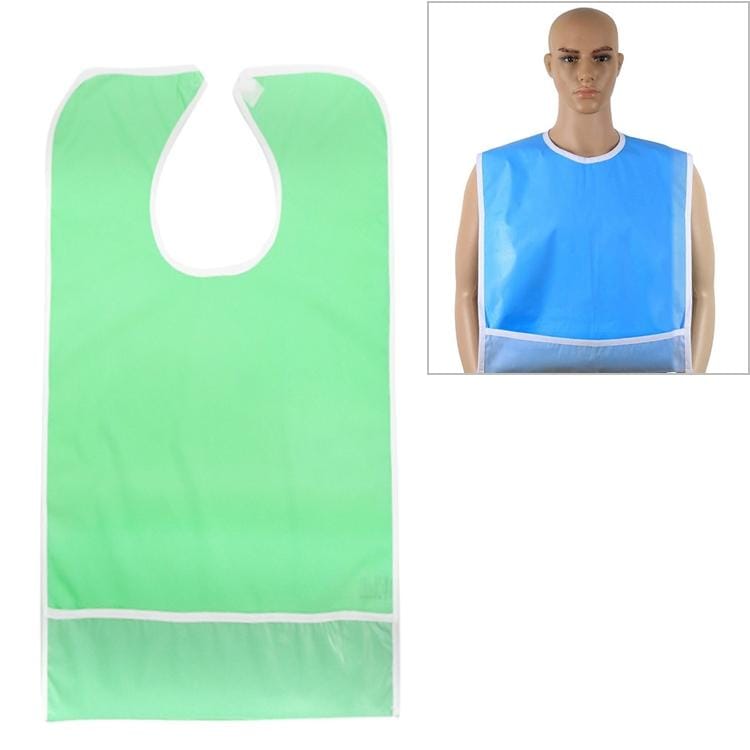 Adult Eat Meal Waterproof Bib, Size:50x80cm (Single Layer Light Green)