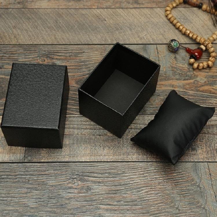 8 PCS Litchi Texture Watch Box Jewelry Gift Box Earring Necklace Jewelry Watch Packaging Box, Color:Black