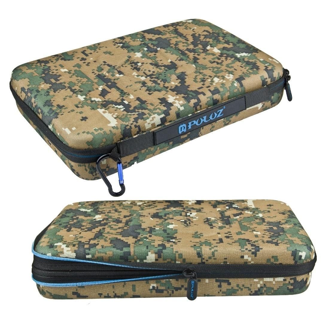PULUZ Camouflage Pattern Waterproof Carrying and Travel Case for GoPro HERO9 Black / HERO8 Black / HERO7 /6 /5 /5 Session /4 Session /4 /3+ /3 /2 /1,  Puluz U6000 and other Sport Cameras Accessories, Large Size: 32cm x 22cm x 7cm