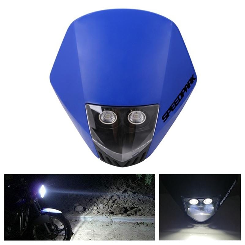 Speedpark KTM Cross-country Motorcycle LED Headlight Grimace Headlamp Assembly (Blue + Black)