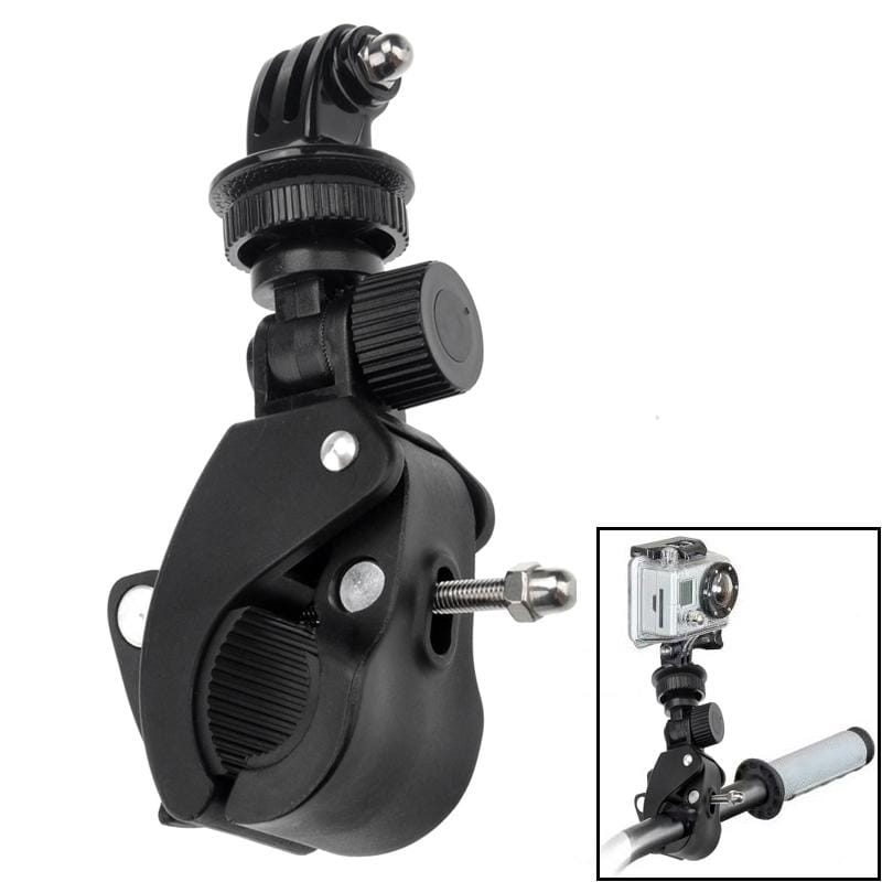 ST-93 Universal Bicycle Mount Clip for GoPro  NEW HERO /HERO6   /5 Session /5 /4 Session /4 /3+ /3 /2 /1, Xiaoyi Sport Cameras (Black)
