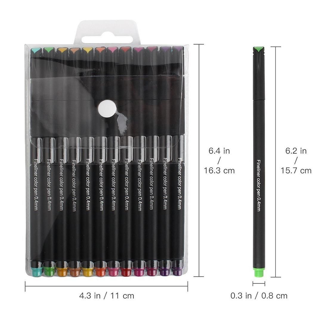 12 Color Color Hook Line Pen Water Based Pen Fiber Stroke Pen