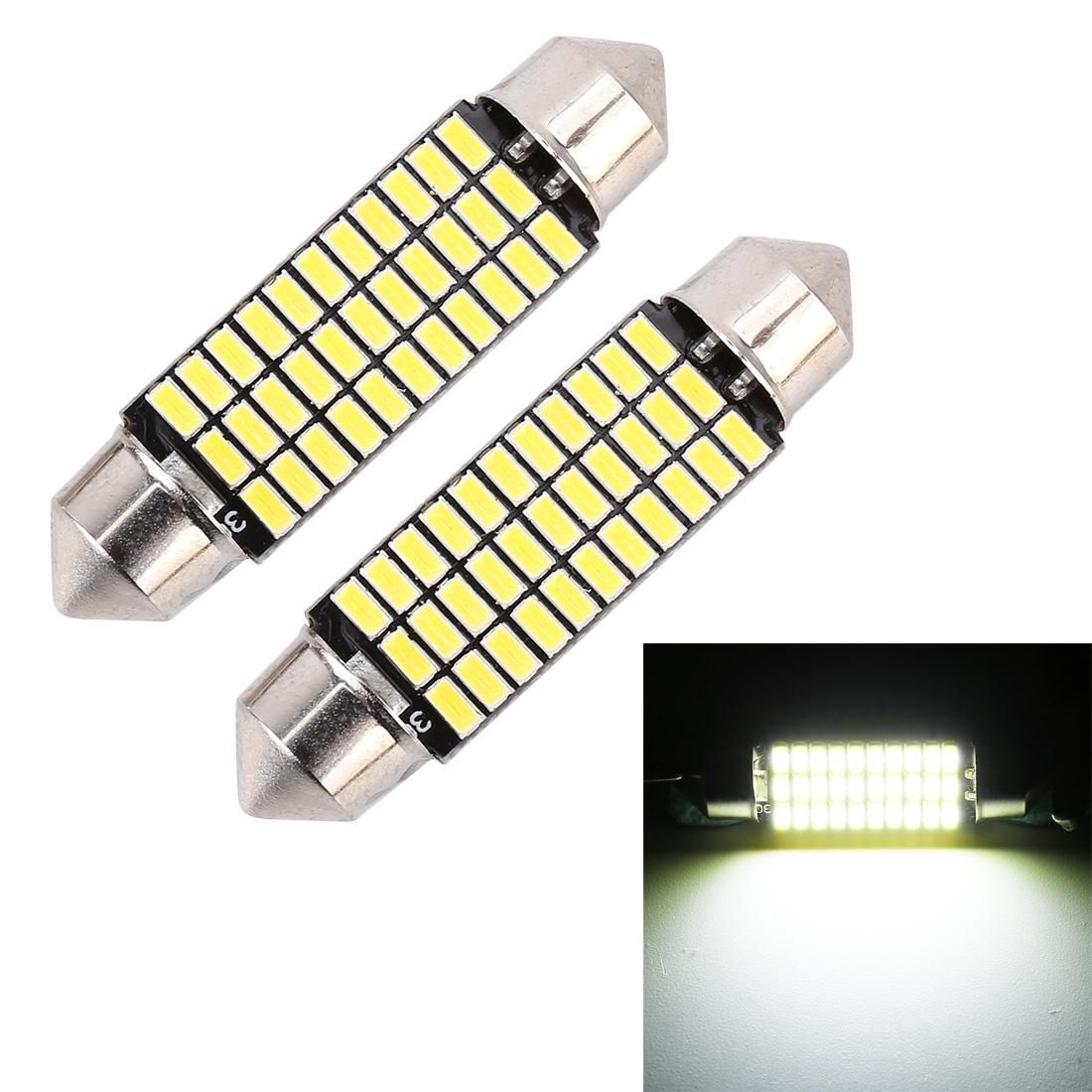 2 PCS 41mm DC12V / 1.5W / 6000K / 100LM 33LEDs SMD-3014 Car License Plate Light / Dome Light