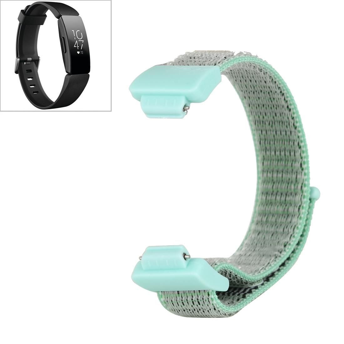 For Fitbit Inspire/ Inspire HR Nylon Watchband with Hook and Loop Fastener (Green Grey)
