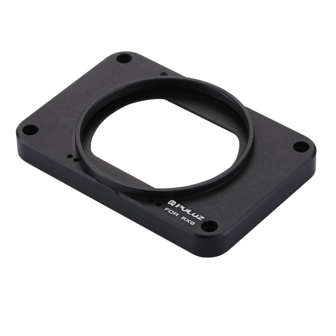 PULUZ Aluminum Alloy Front Panel + 37mm UV Filter Lens + Lens Sunshade for Sony RX0 / RX0 II, with Screws and Screwdrivers (Black)