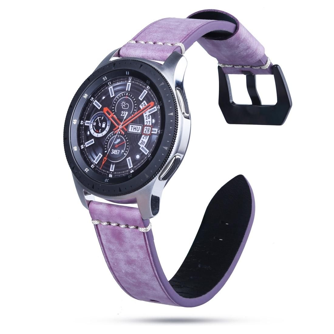 22mm Leather strap For Huawei Watch GT2e / GT2 46mm (Purple)