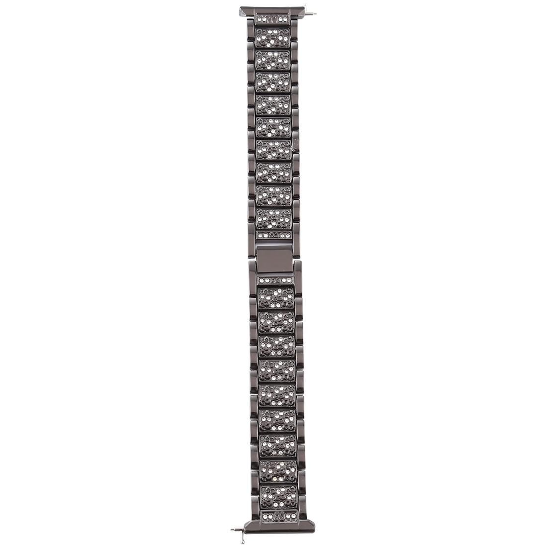 For Fitbit Versa Diamond-studded Stainless Steel Replacement Wrist Strap Watchband (Rose Gold)