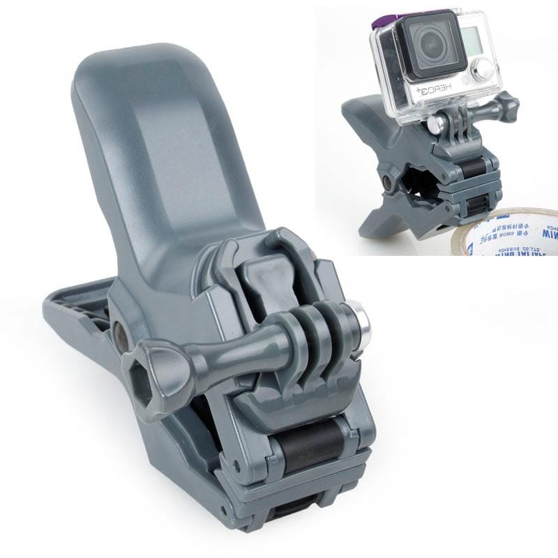 TMC HR219 Jaws Flex Clamp Mount with Buckle & Thumb Screw for GoPro  NEW HERO /HERO6   /5 Session /5 /4 Session /4 /3+ /3 /2 /1, Other Sport Cameras (Grey)