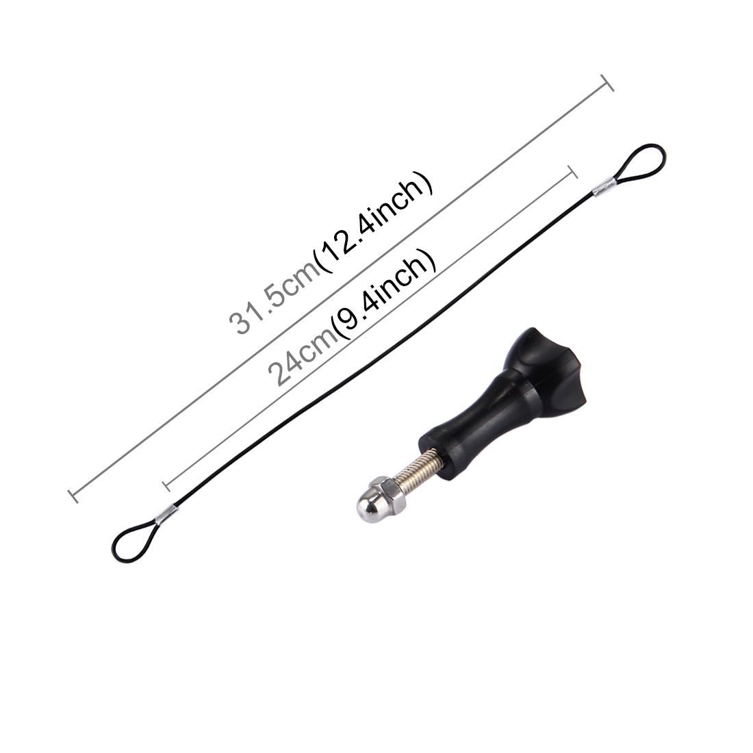 Stainless Steel Lanyard / Tether with Screw for  GoPro HERO9 Black /HERO8 Black /7 /6/ 5 /5 Session /4 /3+ /3 /2 /1 (Black)