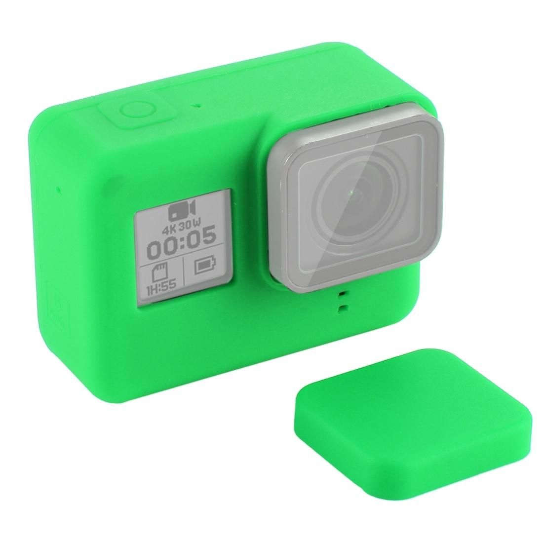 Silicone Protective Case with Lens Cover for GoPro HERO7 Black /7 White / 7 Silver /6 /5 (Green)
