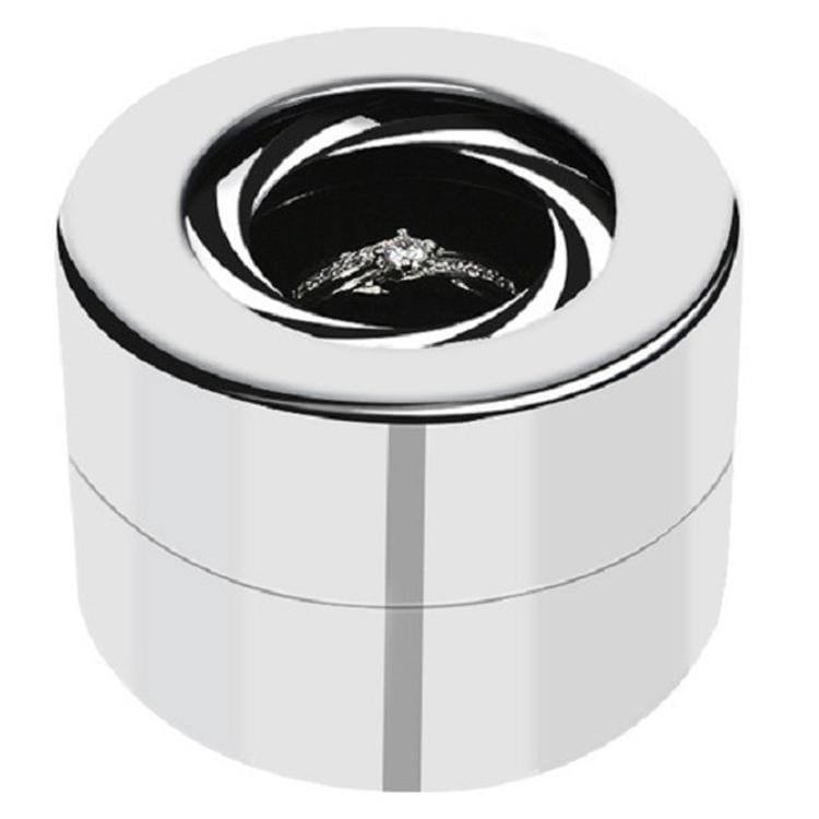 Surprise Jewelry Proposal Rotation Diamond Ring Box, Size:5.6�4cm (Bright Silver)
