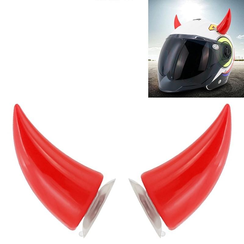 2 PCS Motorcycle Helmet Devil Decoration Motorbike Helmet Suction Cups Horns Decoration Headwear Sucker (Red)