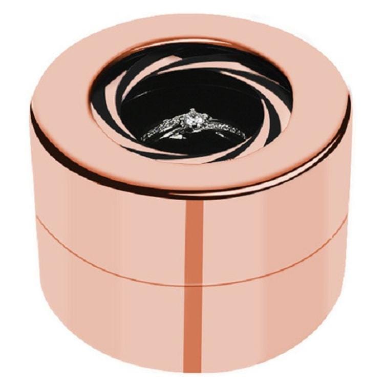 Surprise Jewelry Proposal Rotation Diamond Ring Box, Size:5.6�4cm (Rose Gold)