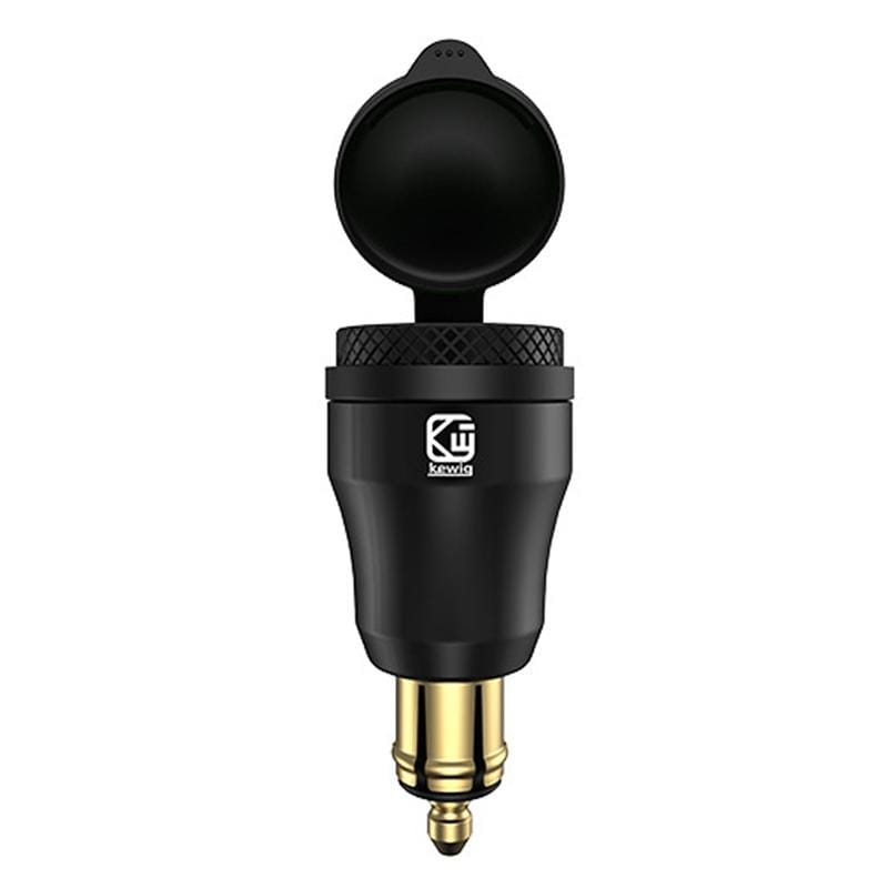 Motorcycle European-style Small-caliber Aluminum Alloy QC 3.0 + PD Fast Charge USB Charger, Shell Color:Black (Green Light)