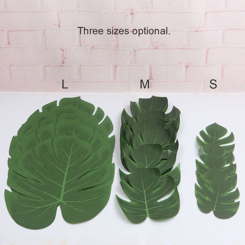 5Pcs Simulation Plant Silk Cloth Fake Palm Leaves Flower - M