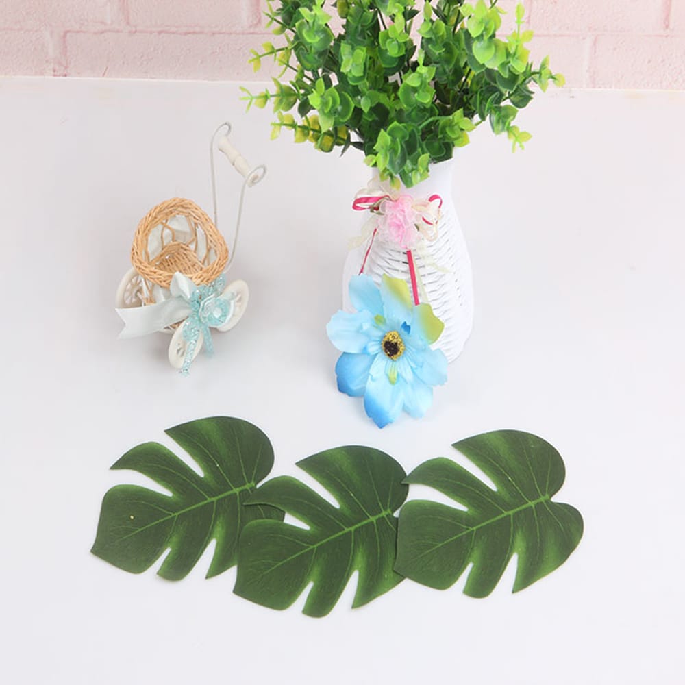 5Pcs Simulation Plant Silk Cloth Fake Palm Leaves Flower - M