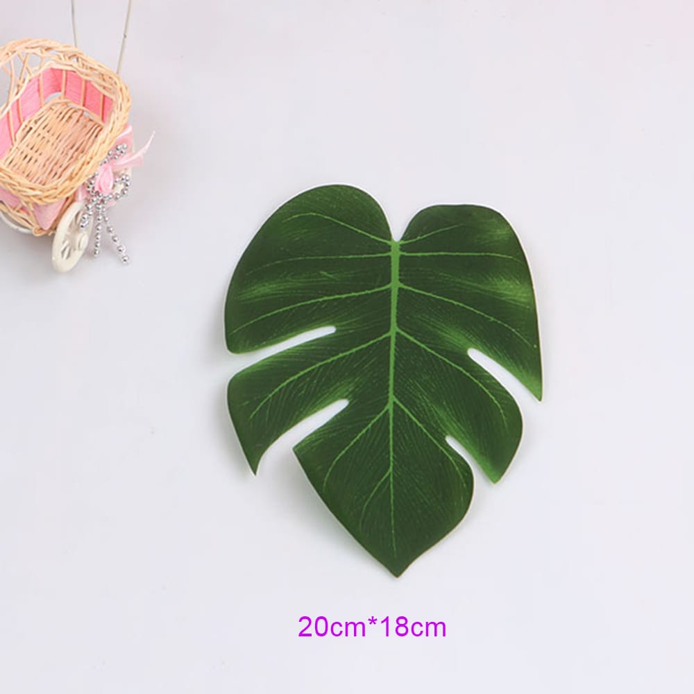 5Pcs Simulation Plant Silk Cloth Fake Palm Leaves Flower - M