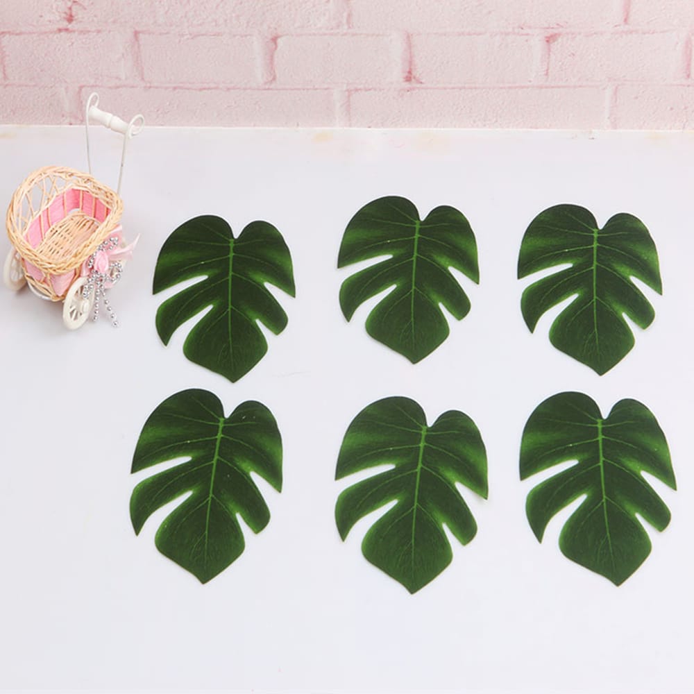 5Pcs Simulation Plant Silk Cloth Fake Palm Leaves Flower - M