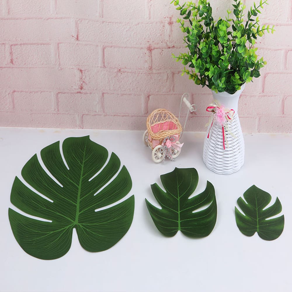 5Pcs Simulation Plant Silk Cloth Fake Palm Leaves Flower - M