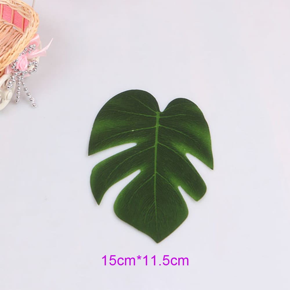 5Pcs Simulation Plant Silk Cloth Fake Palm Leaves Flower - S