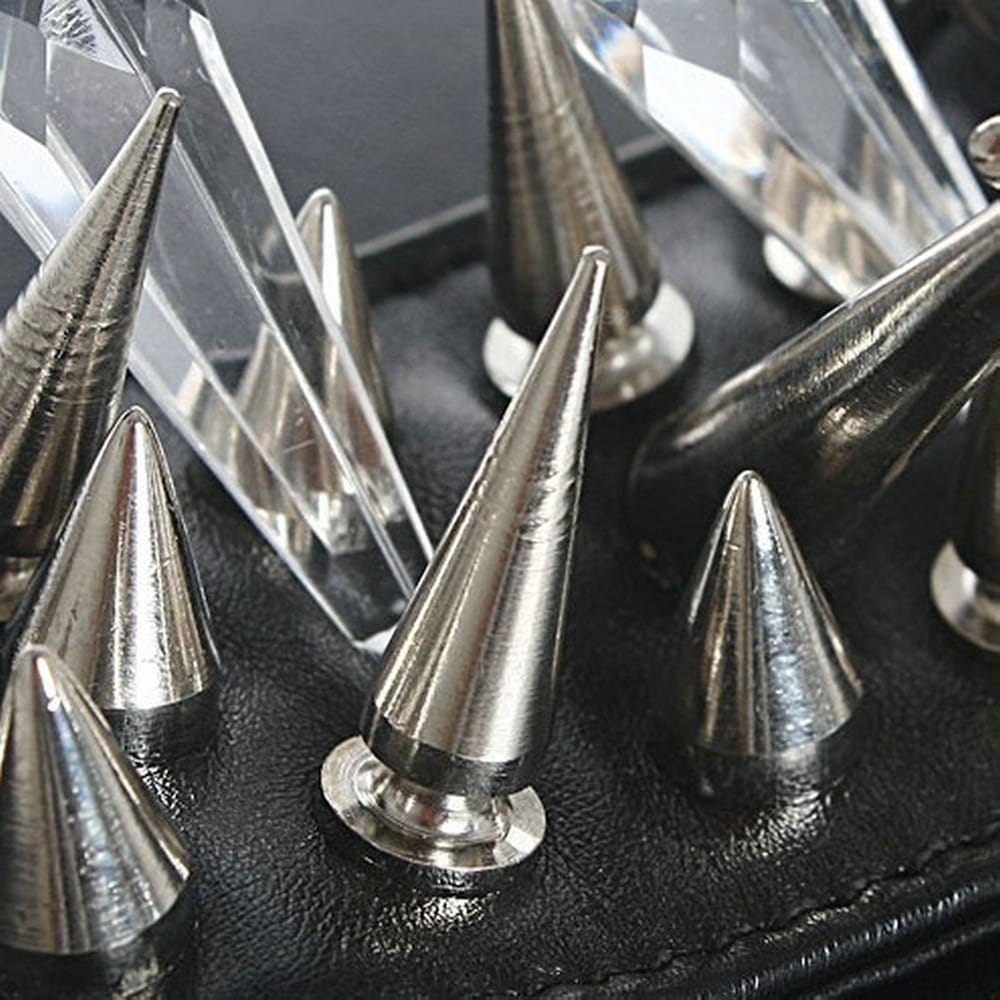 Silver Rivets Cone Shape Spikes Screwback Studs DIY Craft - 1