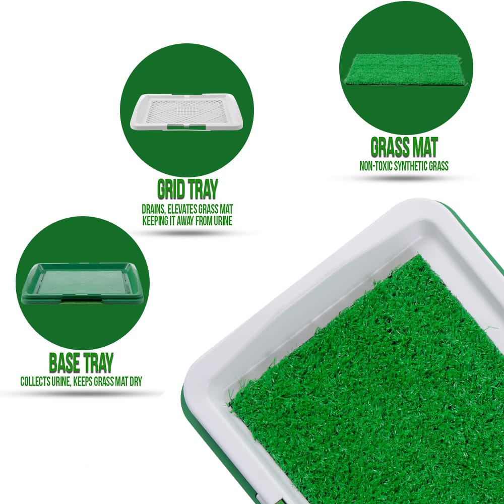 Dog Litter Box Pad Potty Training Synthetic Grass Mesh Tray