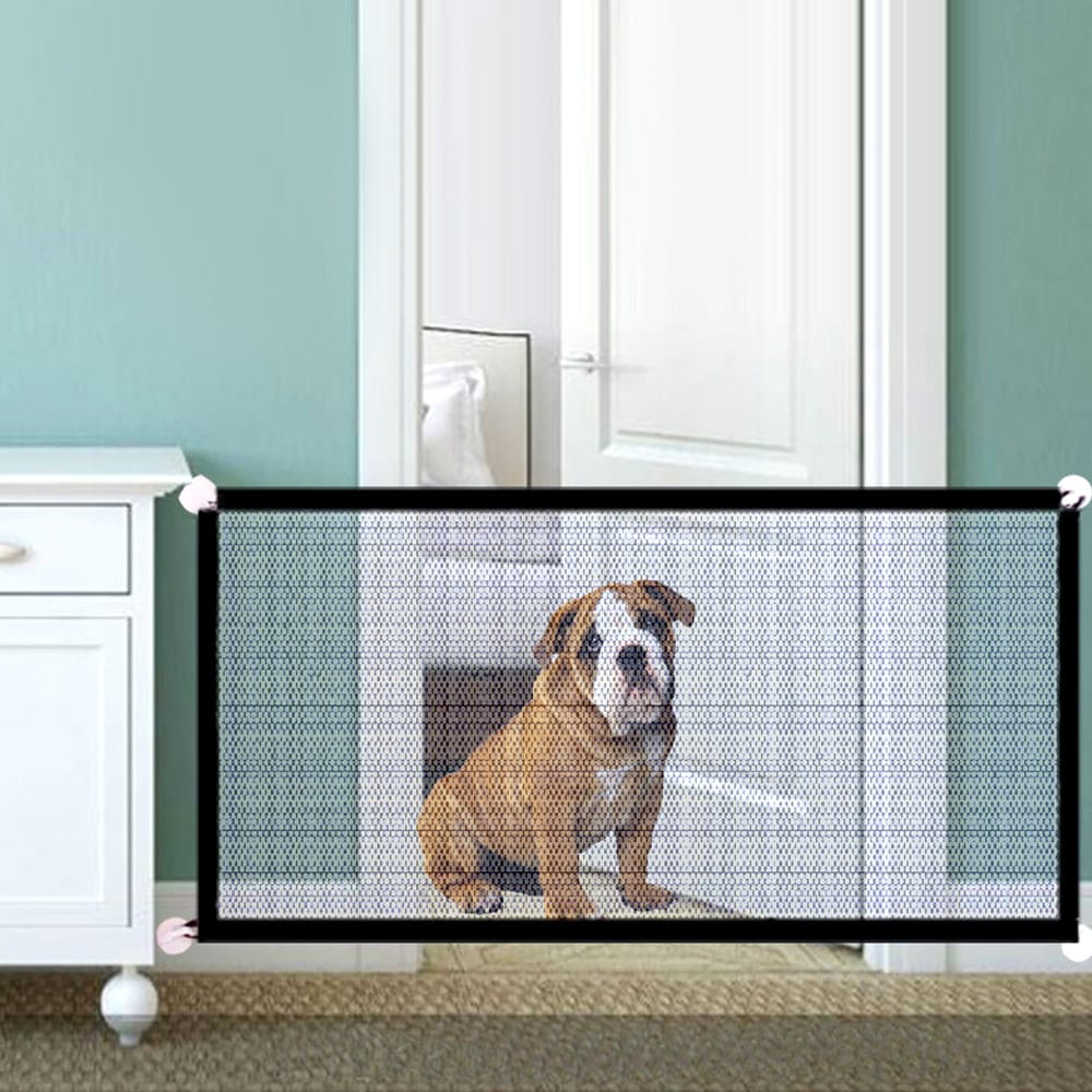 Dog Safety Gate Pet Safe Mesh Fence Portable Folding Baby - 180X72CM