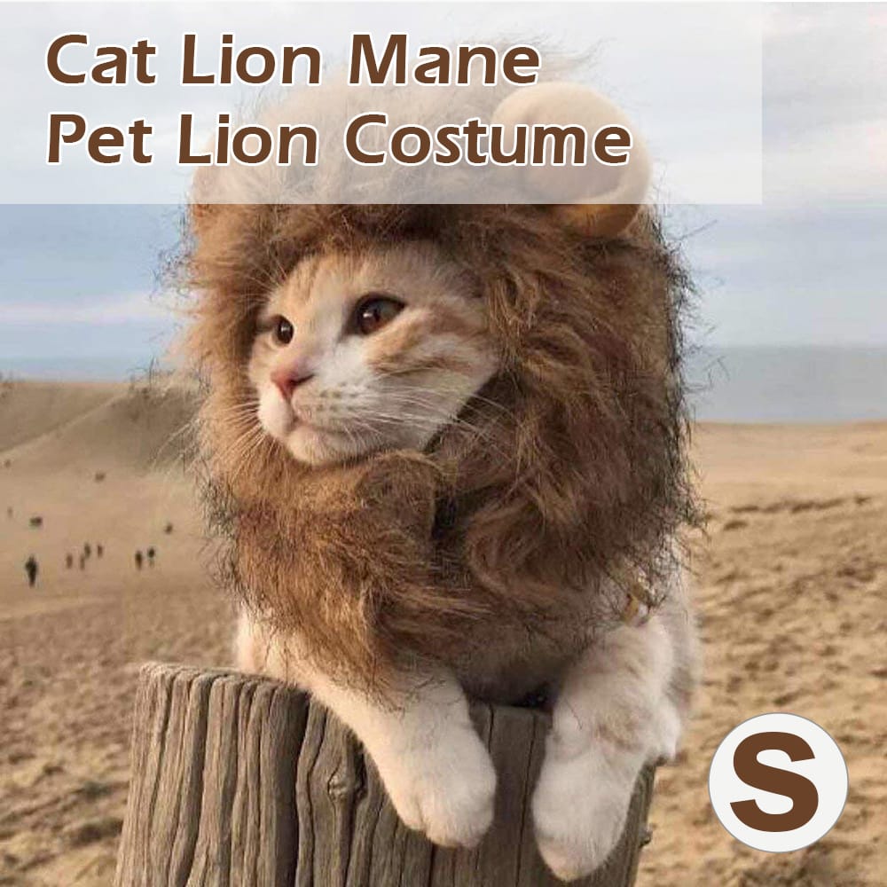 Cat Lion Mane Pet Lion Costume Pet Lion Hair Wig for Dogs - S