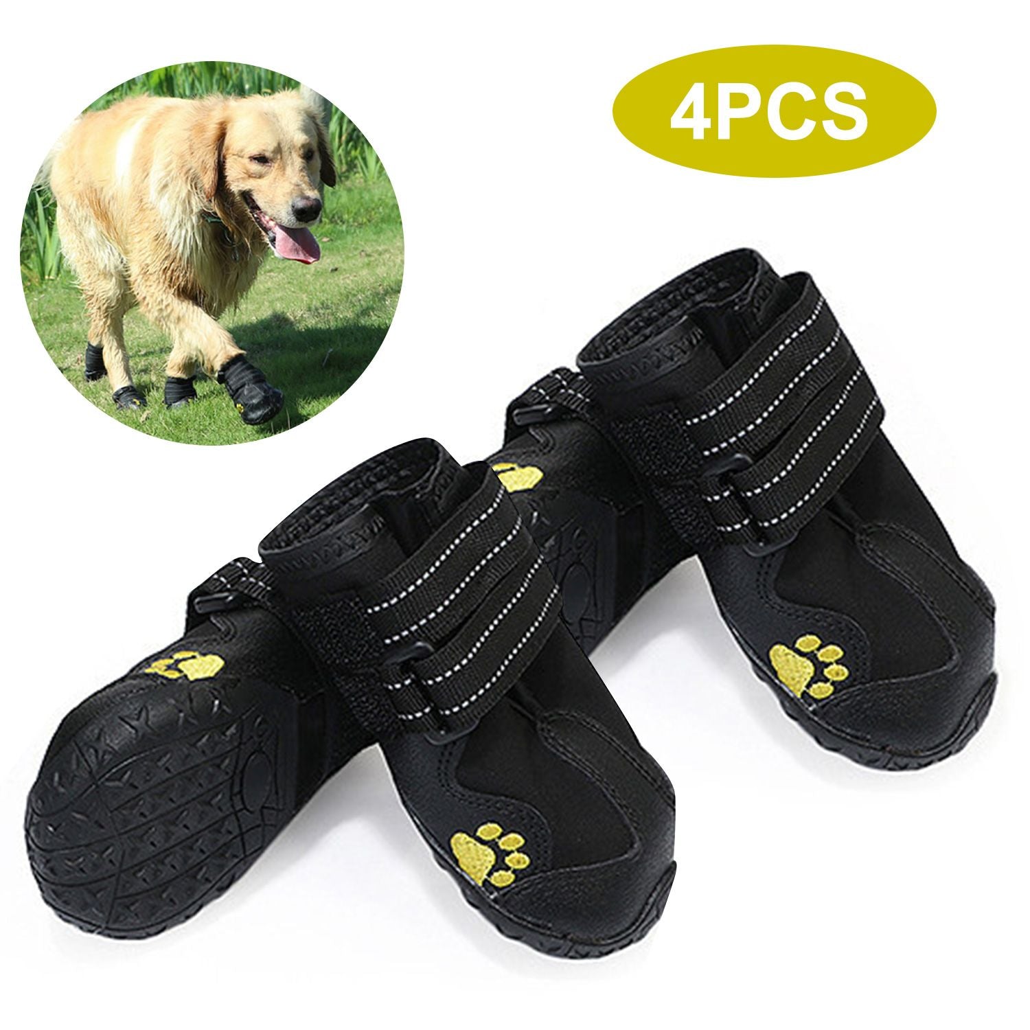 Dog Shoes Boots Waterproof Shoes for Dogs with Reflective - size 8