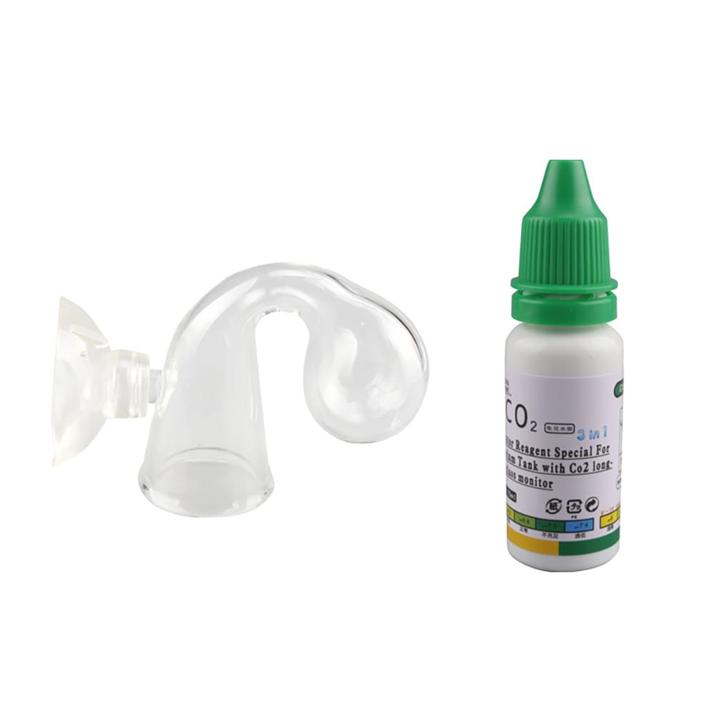 Fish Tank CO2 Monitor Glass Drop Checker PH Long Term - Glass drop checker and 15ML solution PH indicator